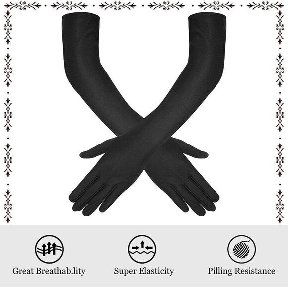 🖤✨ 5PCS 1920s Black Accessories Flapper Great Gatsby Retro Costume Set NEW - Picture 7 of 16